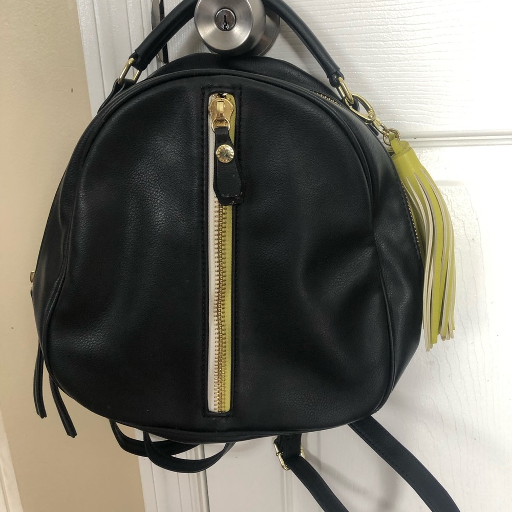 Steve Madden black leather backpack